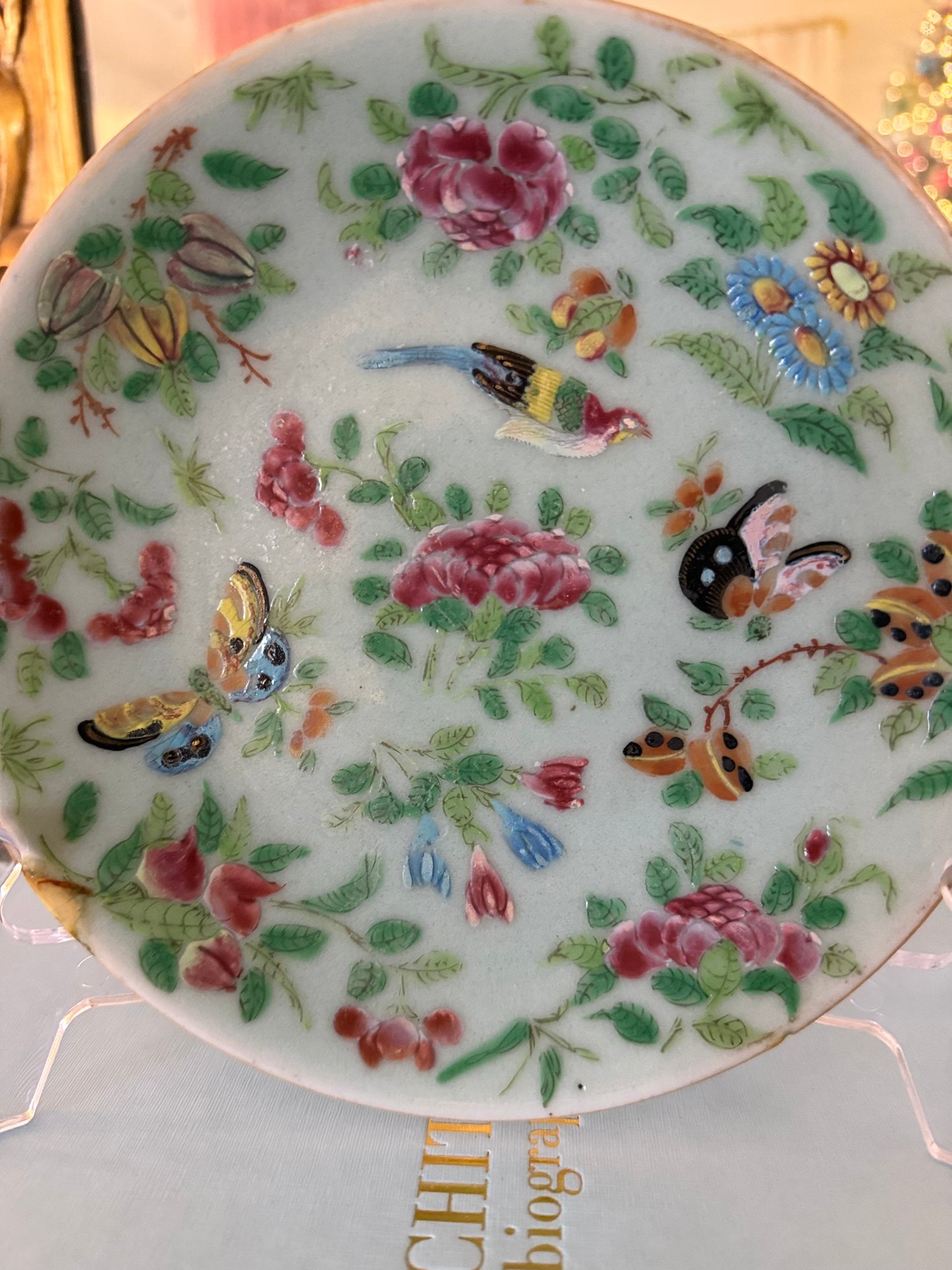 Rose Medallion Celadon Plate #1