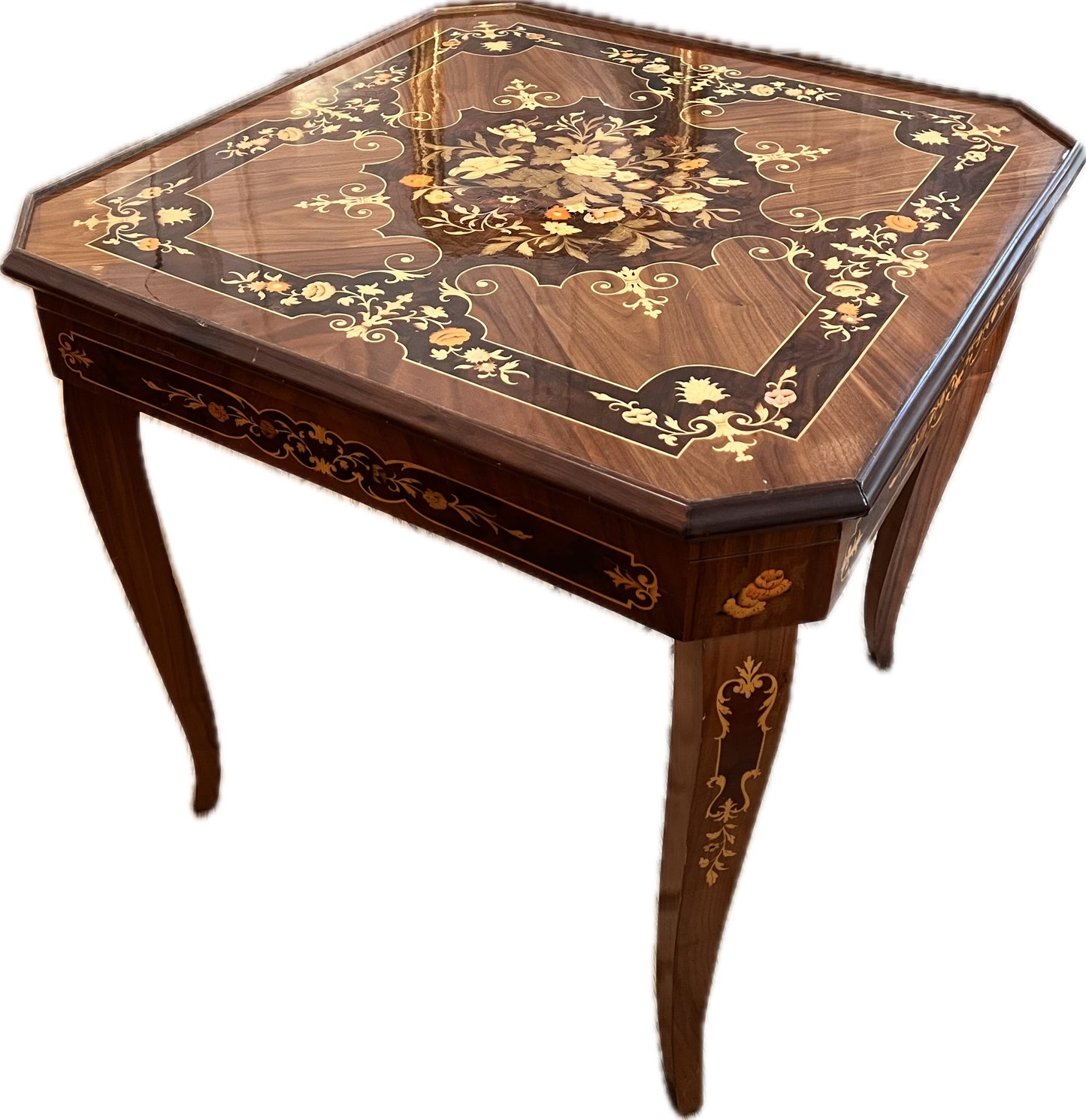 GAME TABLE with Flip Top, Backgammon & Roulette Wheel Table