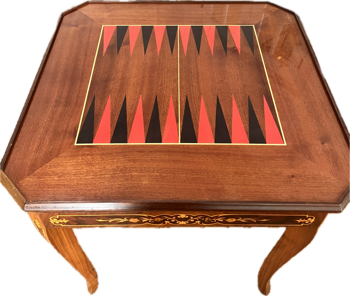 GAME TABLE with Flip Top, Backgammon & Roulette Wheel Table