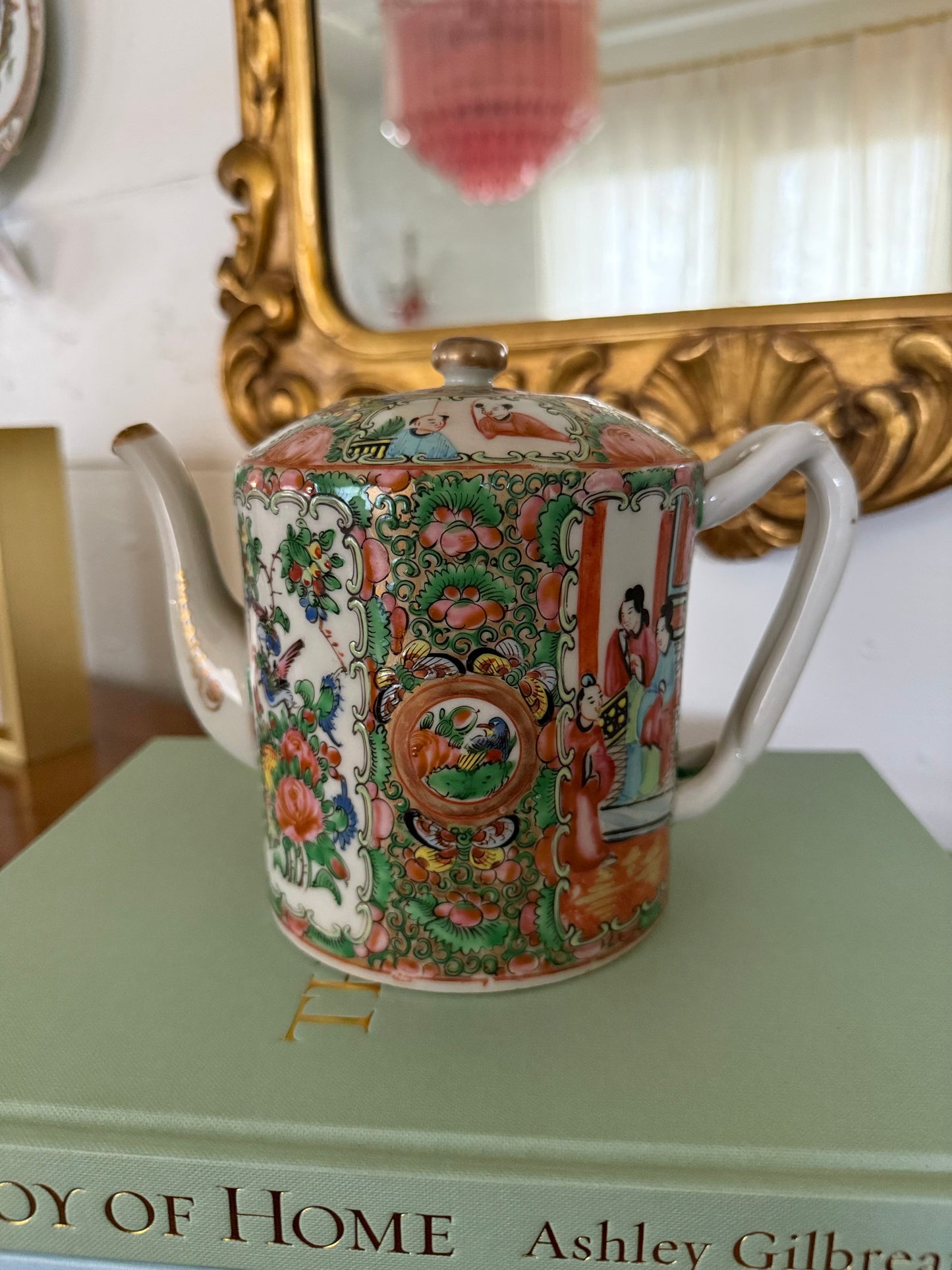 Rose Medallion Antique Tea Pot