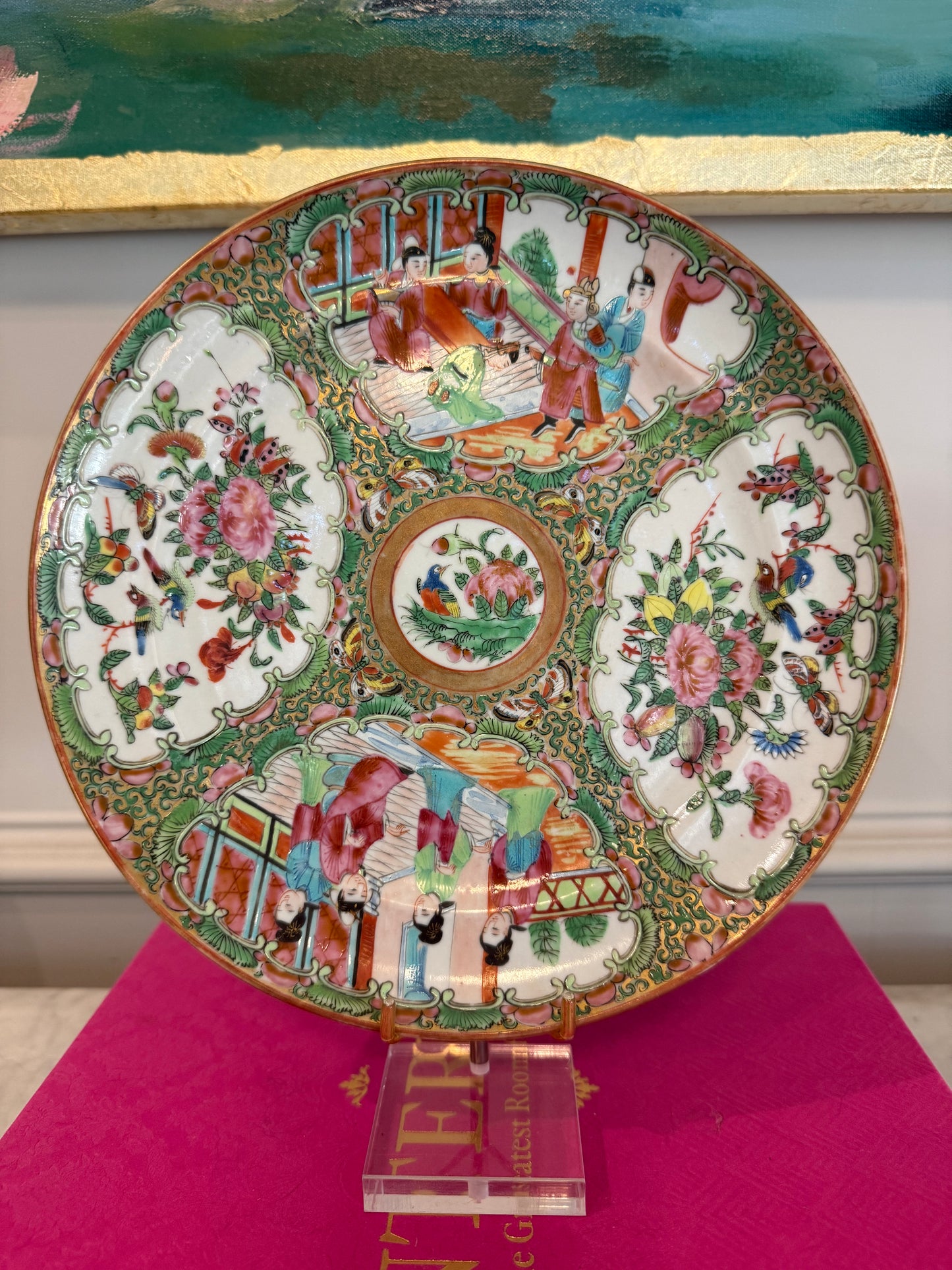 Large Antique Rose Medallion Plate