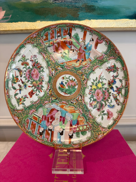 Large Antique Rose Medallion Plate