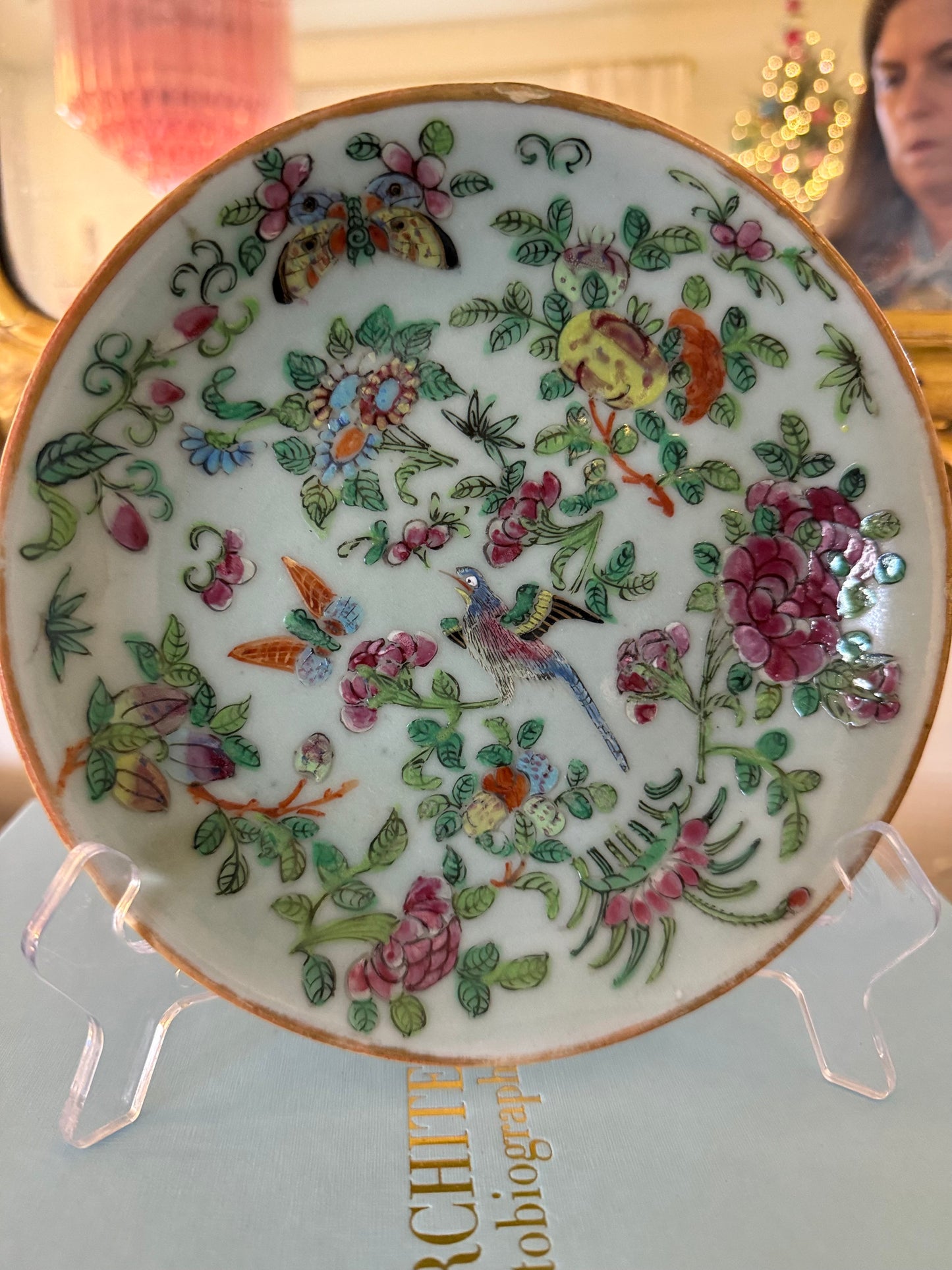 Rose Medallion Celadon Plate #3