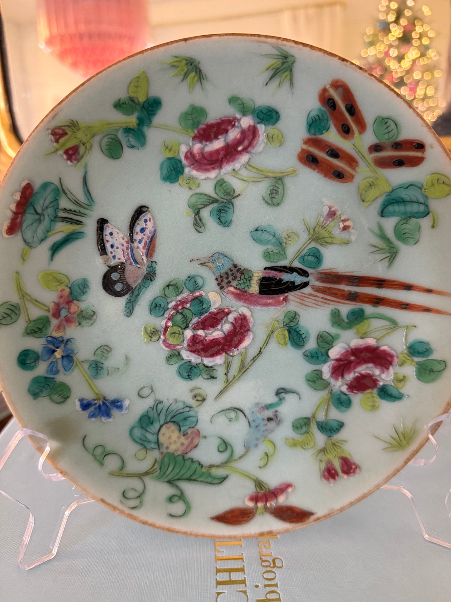 Rose Medallion Celadon Plate #4