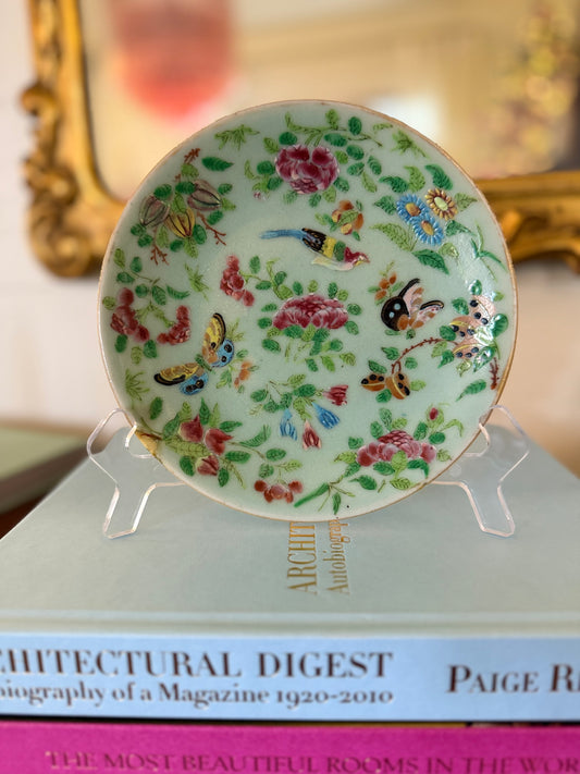 Rose Medallion Celadon Plate #1