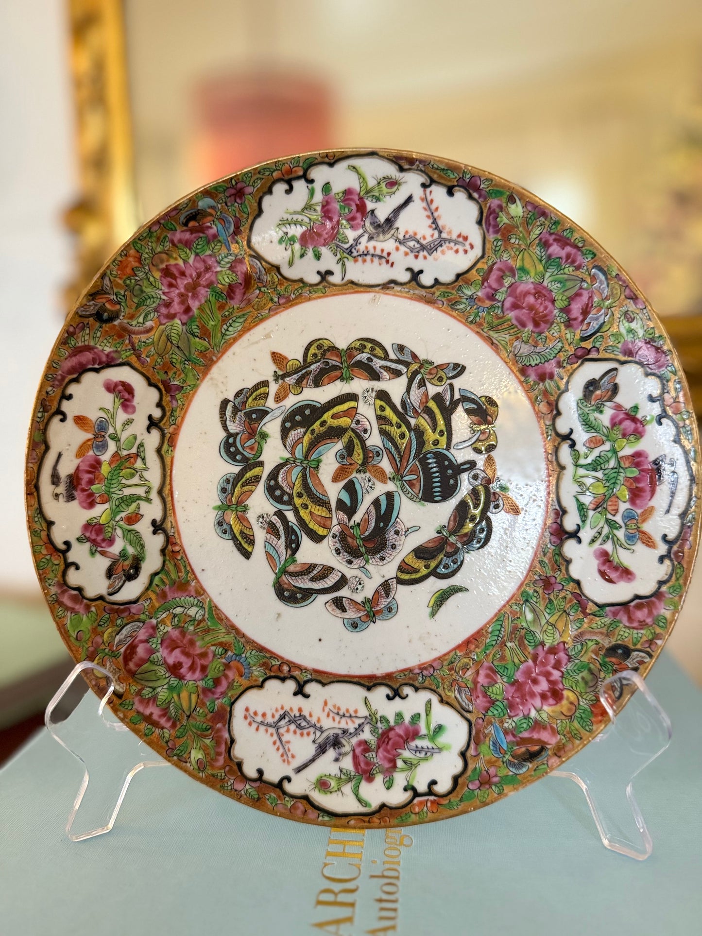 Rose Medallion Antique Thousand Butterfly Plate #2