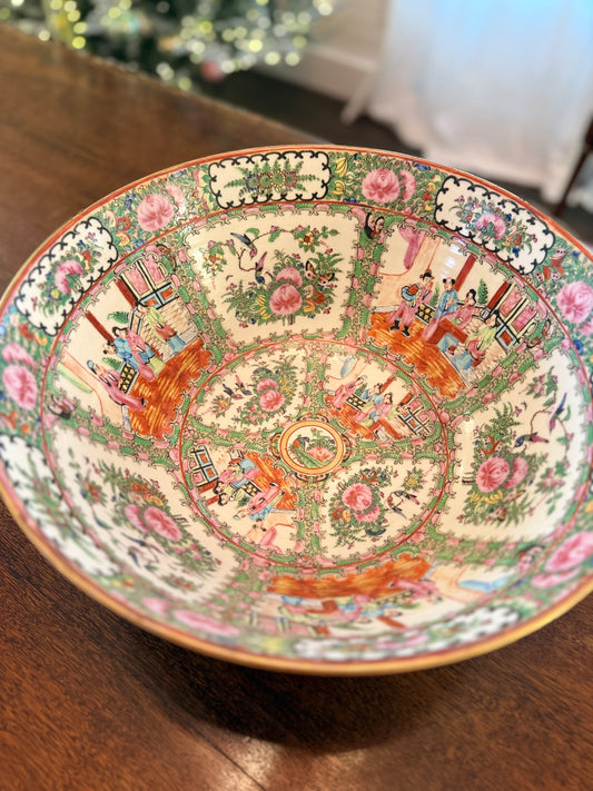 Rose Medallion Punch Bowl