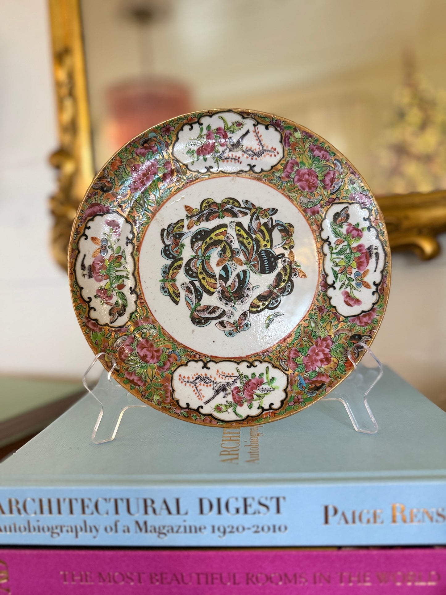 Rose Medallion Antique Thousand Butterfly Plate #2