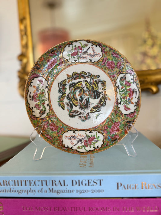 Rose Medallion Antique Thousand Butterfly Plate #2