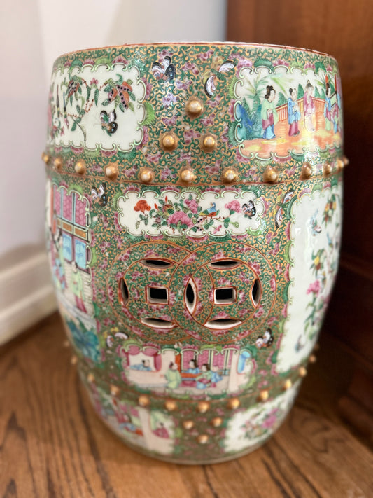 Antique Rose Medallion Garden Stool