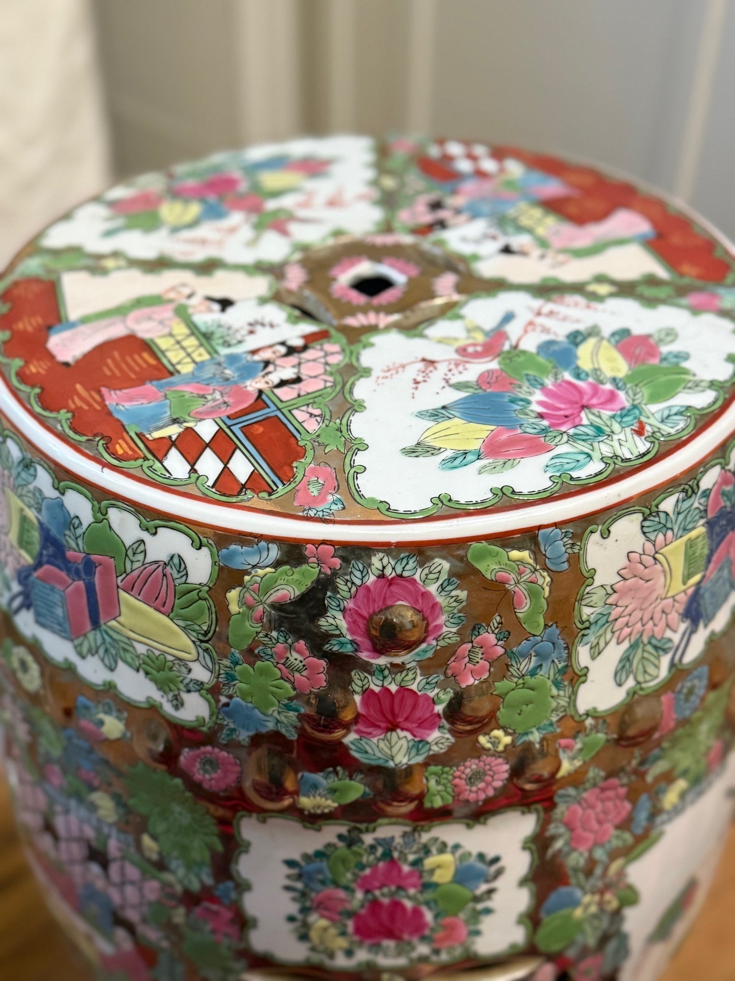 Rose Medallion Garden Stool